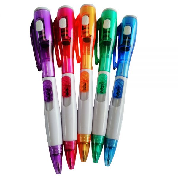 Pastellfarbener Kugelschreiber mit LED-Lampe