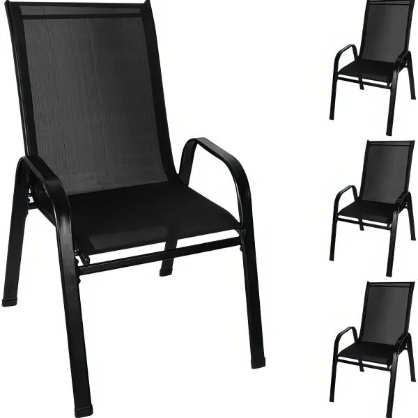 Die eleganten Metallstühle im 4er-Set sind ideal zum Entspannen auf Balkon, Terrasse oder im Garten
