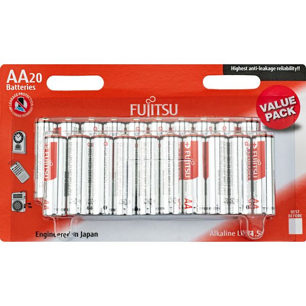 20 Stück AA / Mignon Alkaline-Batterien, Fujitsu