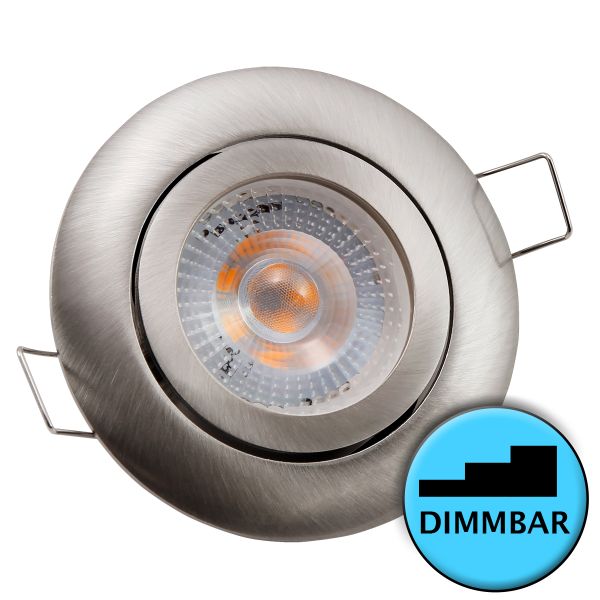 LED Einbaustrahler 5W, schwenk- & step-dimmbar, Edelstahl