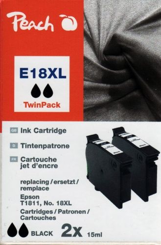 Peach Tinte: TwinPack black kompatibel zu T1811