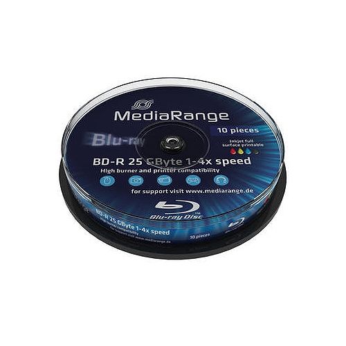 10 St. Blu-ray Rohlinge, MediaRange, 4x, 25GB, printable