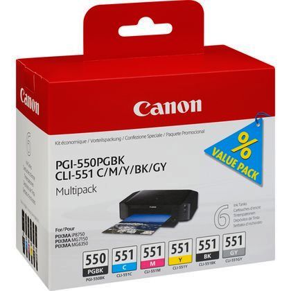 Original Canon Multi- / Value-Pack PGI-550, CLI-551
