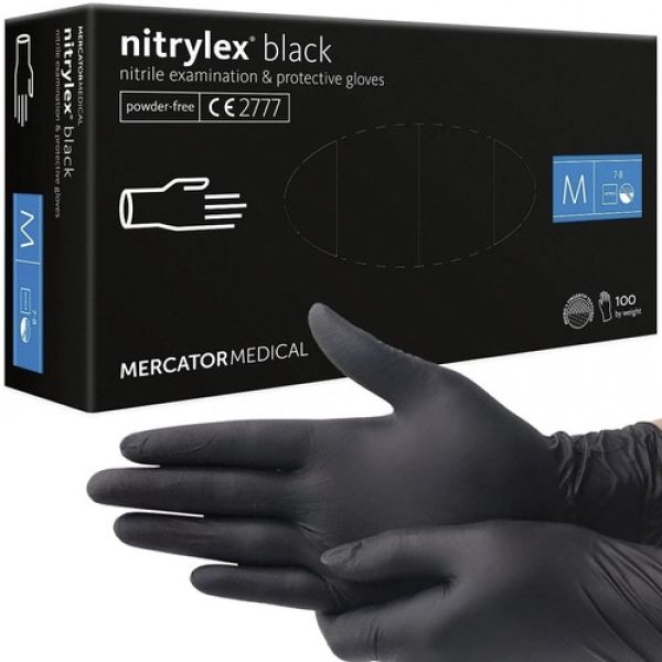100 Schutzhandschuhe Einmalhandschuhe Nitril M, schwarz