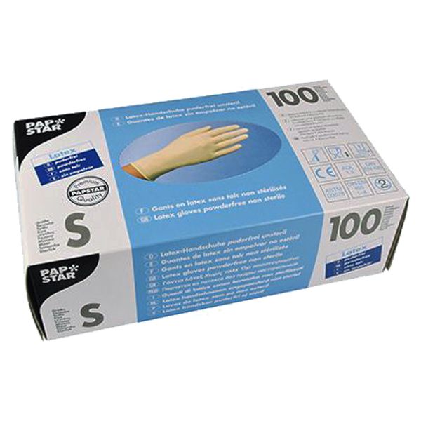 100 St. Latex-Handschuhe Einmalhandschuhe weiß Größe S