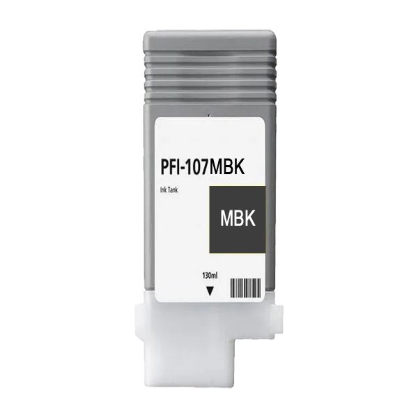 Tintenpatrone kompatibel zu PFI-107 MBK, mattschwarz