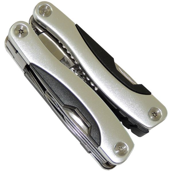 Multi-Tool Taschenmesser mit 9 Funktionen, silber