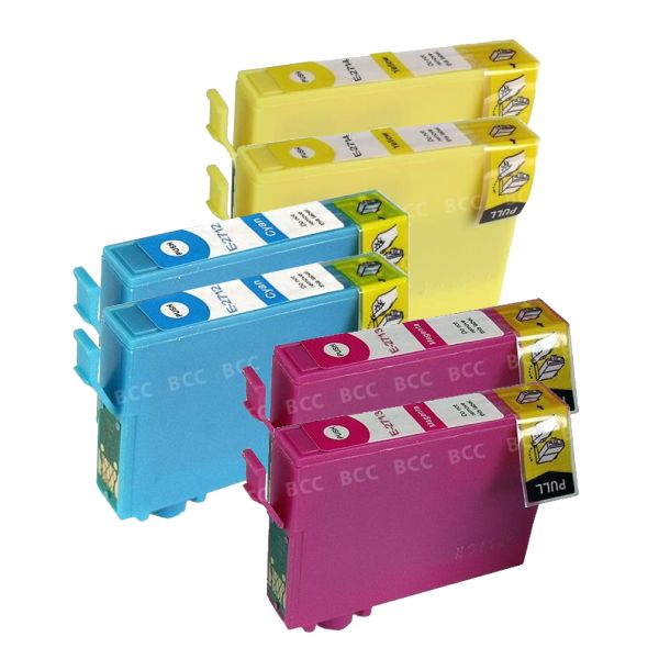 6er Farb-Set Druckerpatronen alternativ zu Epson T2712, T2713, T2714