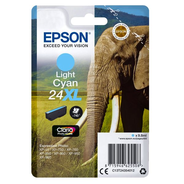 original Epson Tintenpatrone 24XL light cyan / T24354012