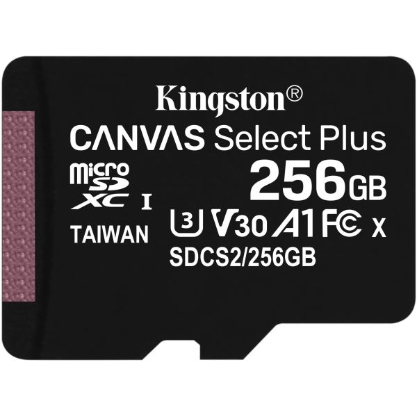 256 GB Kingston MicroSDXC Speicherkarte mit Adapter, 100MB/s