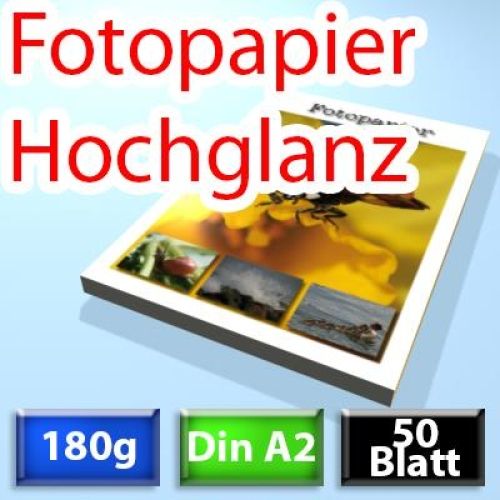 Foto-Papier DIN A2, 180g, glossy, 50 Blatt