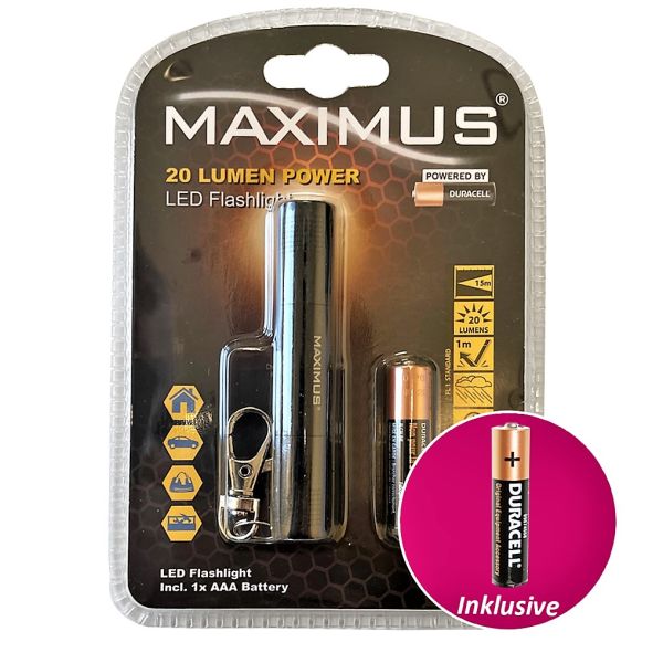 Maximus M-FL-003-DU LED Mini Taschenlampe Alu, iP44, Batterie inkl.