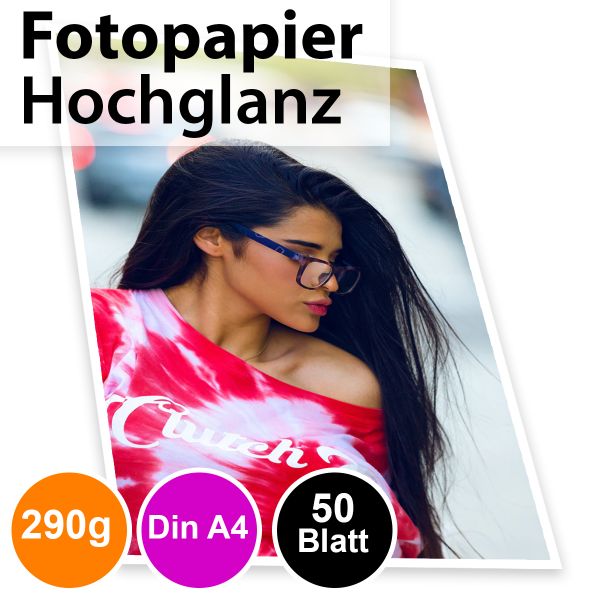 290g High-Glossy Foto-Papier Din A4, 50 Blatt
