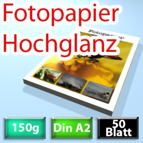 Foto-Papier DIN A2, 150g, glossy, 50 Blatt